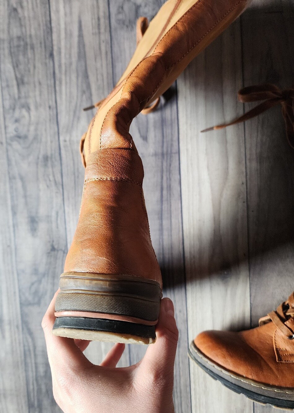 Extreme by Eddie Marc Tan Lace-Up Combat Style Boots - Picture 3 of 7